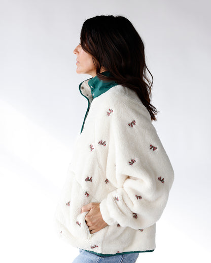 PEACH LOVE BOW SHERPA