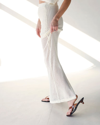 DREAM VACATION CROCHET TOP & MAXI SKIRT SET