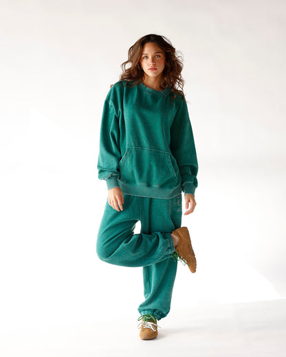 FREE PEOPLE SLOW IT DOWN PULLOVER X RAINFOREST MOSS