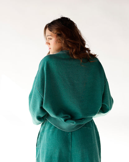 FREE PEOPLE SLOW IT DOWN PULLOVER X RAINFOREST MOSS