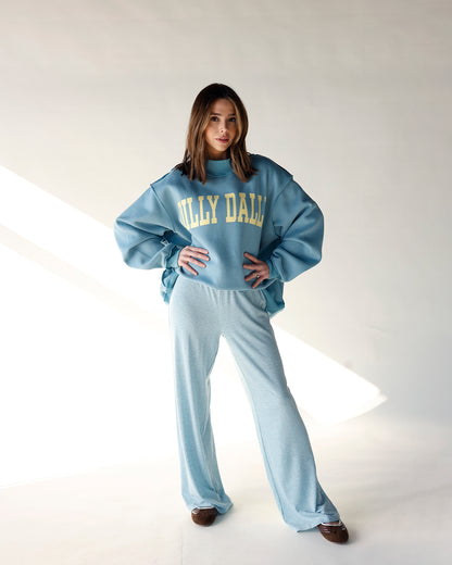 DILLY DALLY MOCK NECK SWEATSHIRT X BLUE