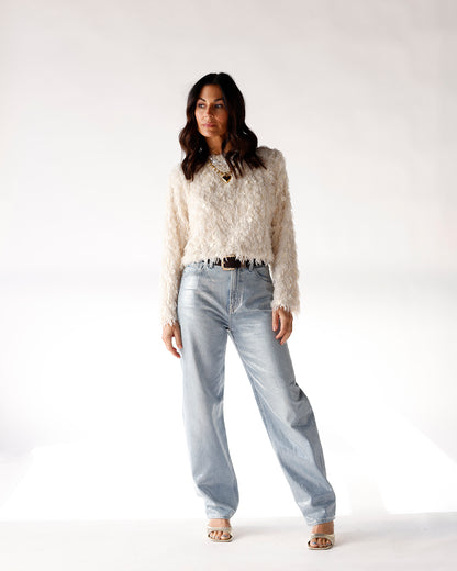 SNOW DAY FUZZY SWEATER