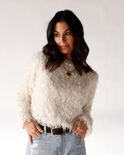 SNOW DAY FUZZY SWEATER