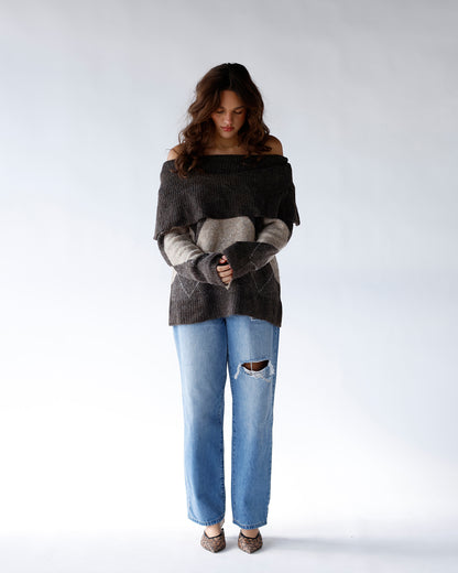 WINTER CHARM ARGYLE SWEATER