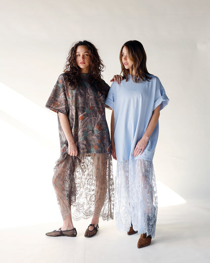 HIP BABY BLUE MUSE SHEER LACE MAXI DRESS