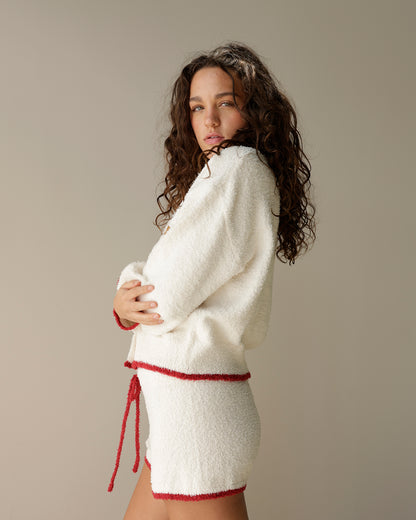 GINGERBREAD FUZZY WUZZY IVORY SLEEP CARDI