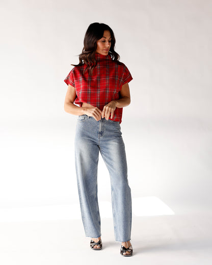 holiday top red christmas top plaid christmas top date night holiday party 