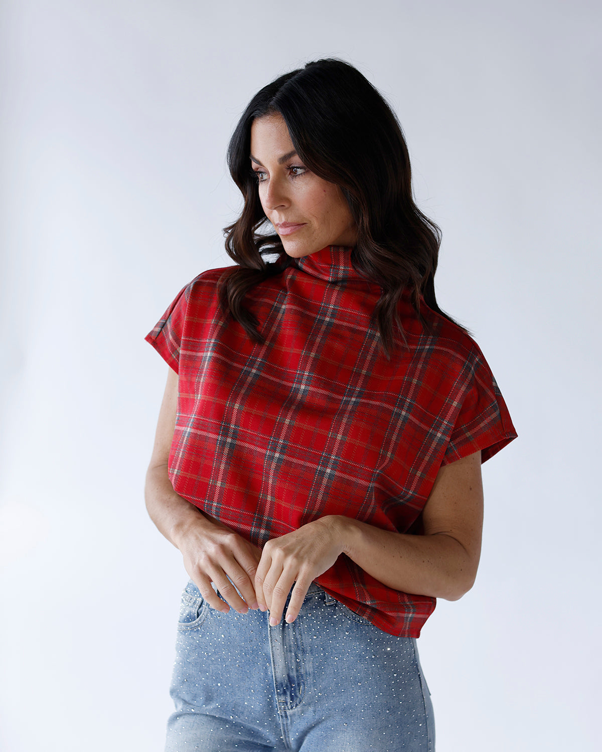 HOLIDAY PLAID TOP