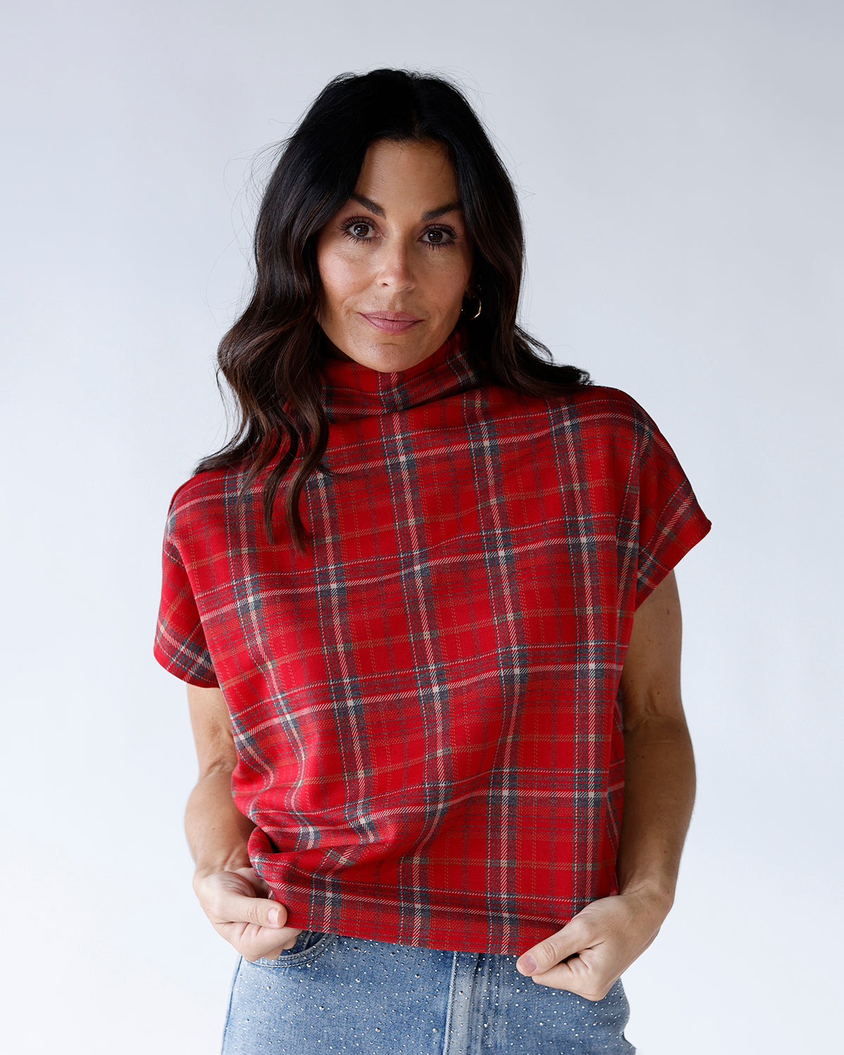 HOLIDAY PLAID TOP