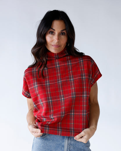 HOLIDAY PLAID TOP