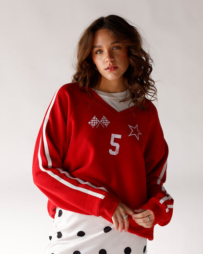 graphic sweatshirt v-neck sweatshirt daydreamer sweatshirty holiday looks outfit ideas 