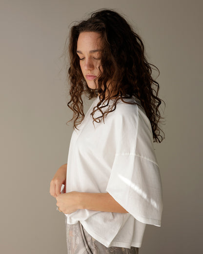 DAYDREAMER LA WHITE CROPPED VINTAGE TEE