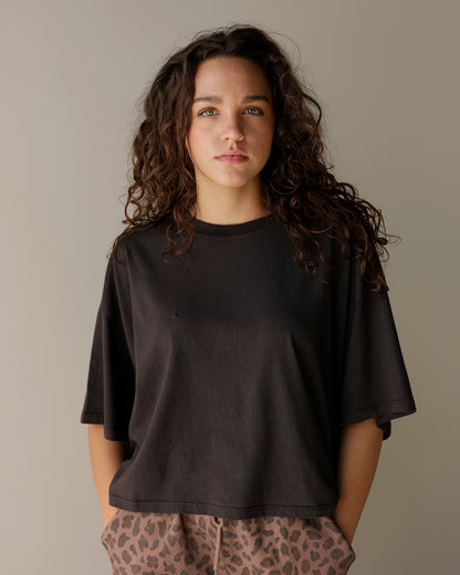 DAYDREAMER LA BLACK CROPPED VINTAGE TEE