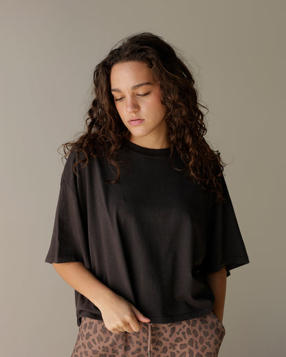 DAYDREAMER LA BLACK CROPPED VINTAGE TEE