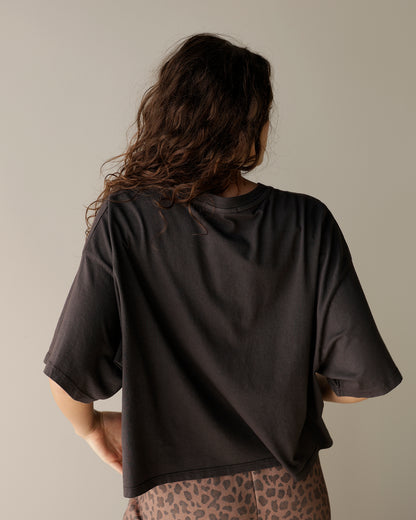 DAYDREAMER LA BLACK CROPPED VINTAGE TEE