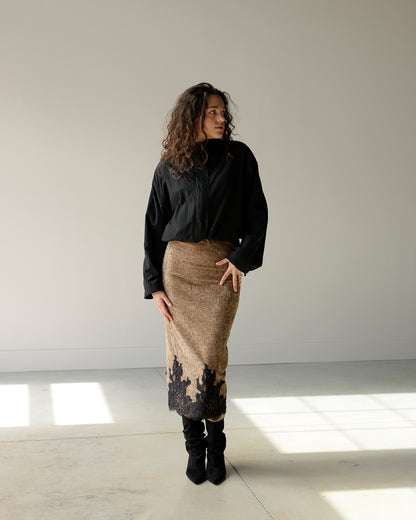 LUCIEN VELVET PARTY MIDI SKIRT