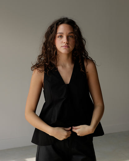 TORY BACK TO BUSINESS BLACK DRESSY TOP