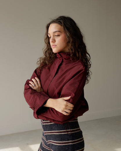 COOL GIRL VIBES WINDBREAKER JACKET X BURGANDY