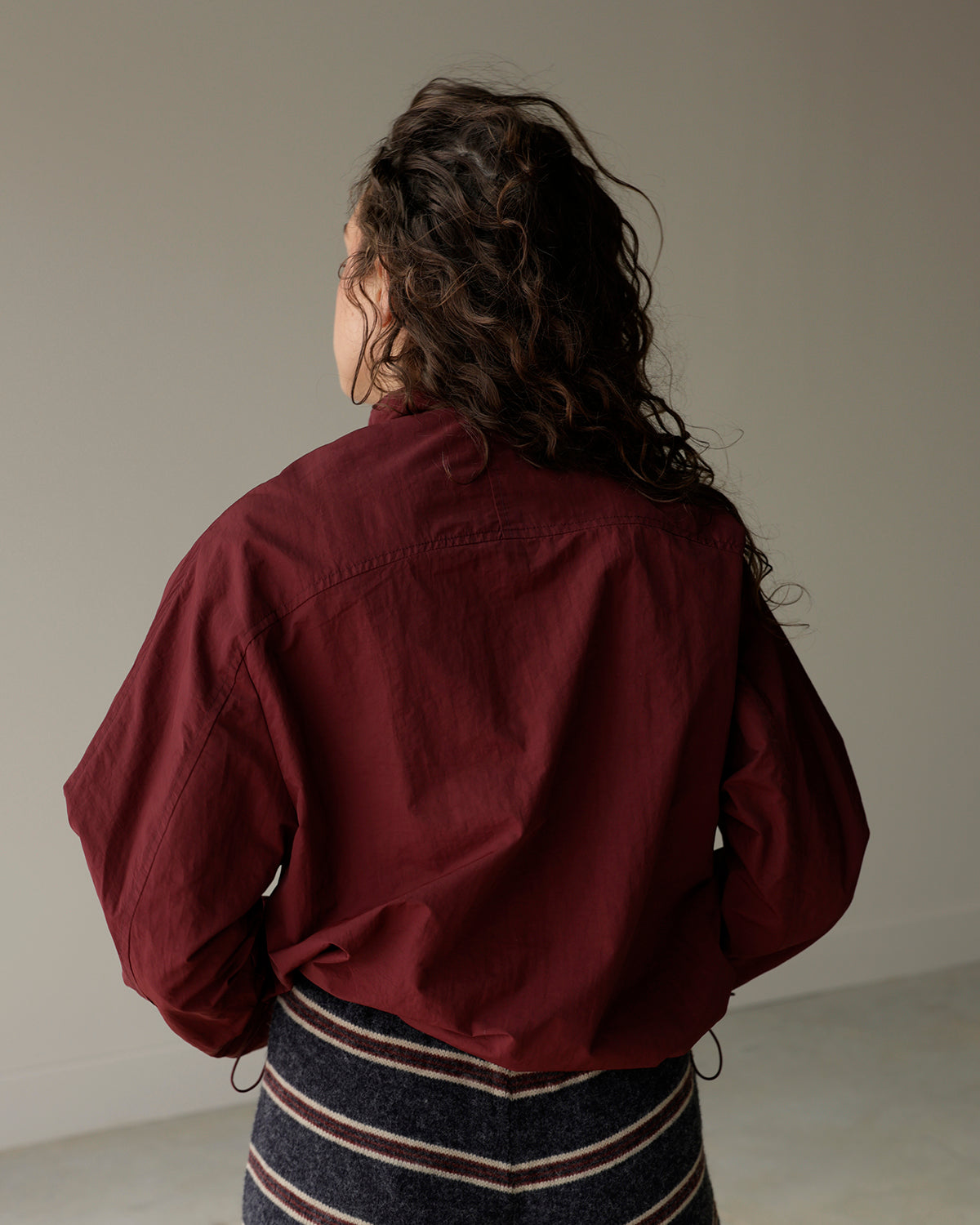 COOL GIRL VIBES WINDBREAKER JACKET X BURGANDY