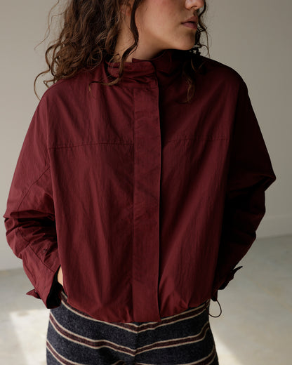 COOL GIRL VIBES WINDBREAKER JACKET X BURGANDY