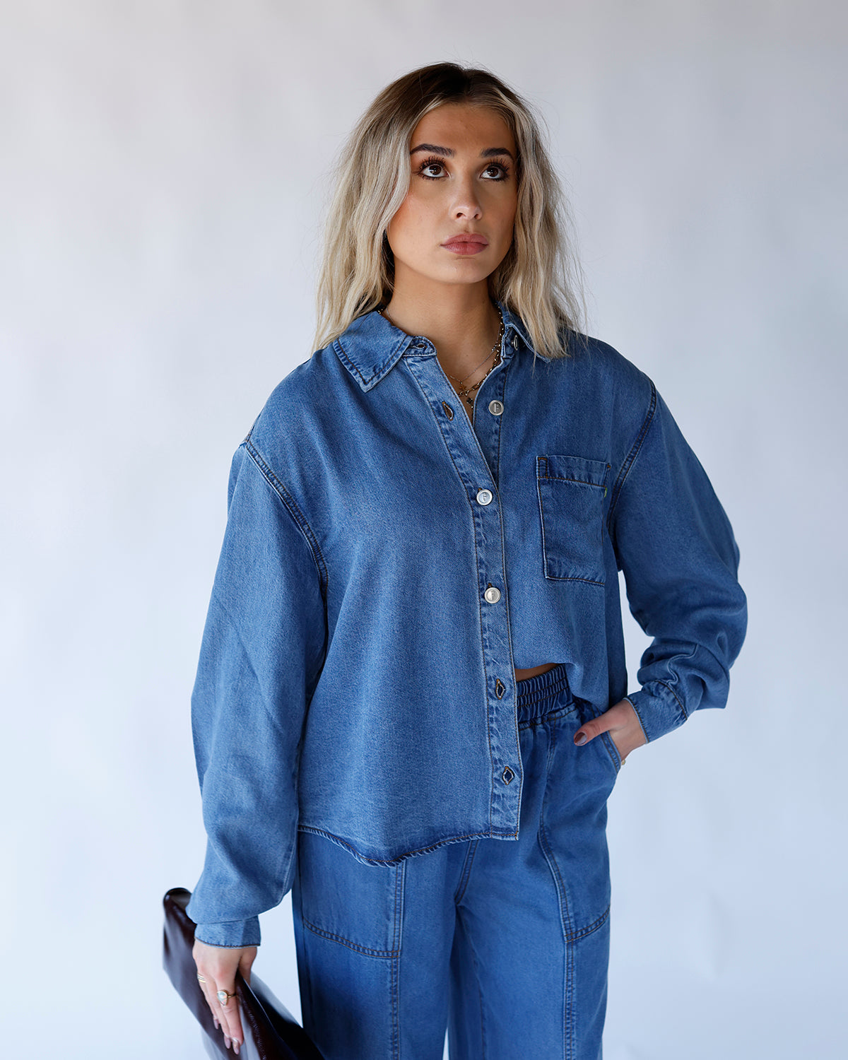 FRNCH MELISSE DENIM BLUE SHIRT