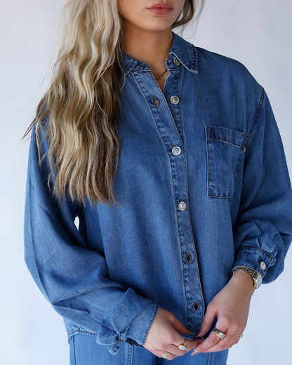 FRNCH MELISSE DENIM BLUE SHIRT