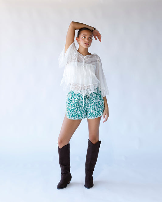 free people lace flowy top white
