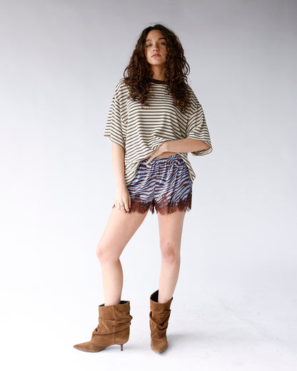 WILD SIDE LACE SATIN SHORTS