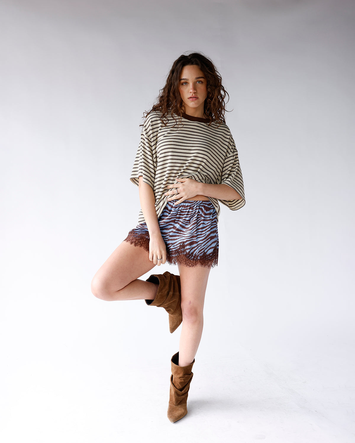 WILD SIDE LACE SATIN SHORTS