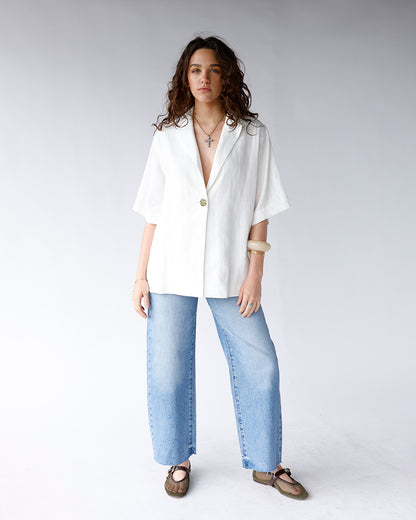 WHITE SANDS LINEN TOP