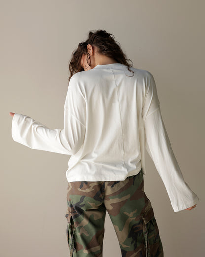 WHAT DREAMS ARE MADE OF LONG SLEEVE WHITE TOP