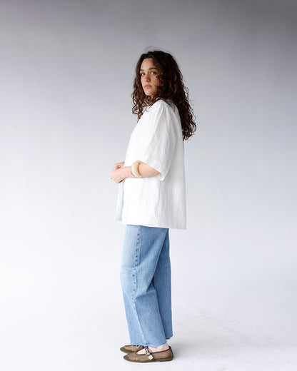 WHITE SANDS LINEN TOP