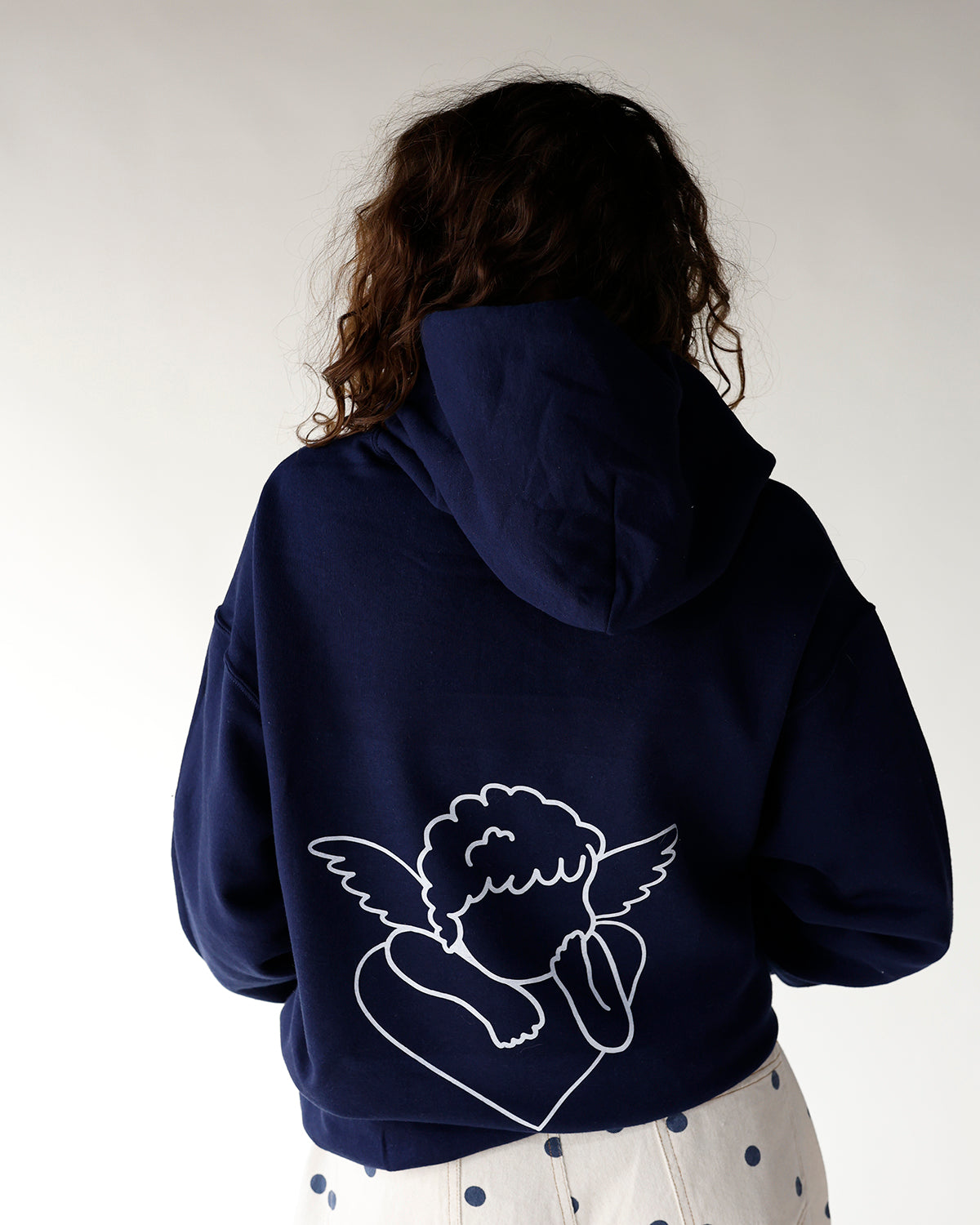 women's navy graphic hoodie navy angel graphic hoodie