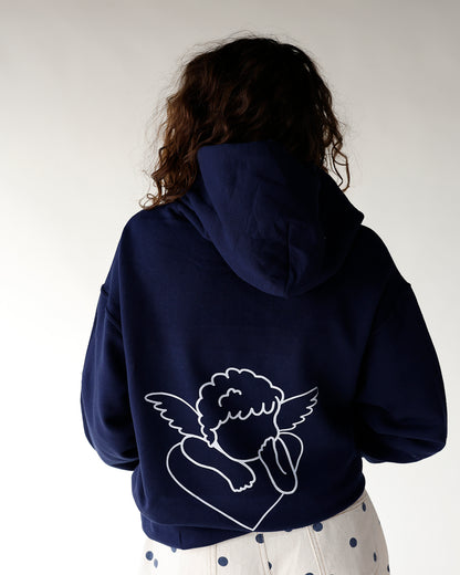 women's navy graphic hoodie navy angel graphic hoodie