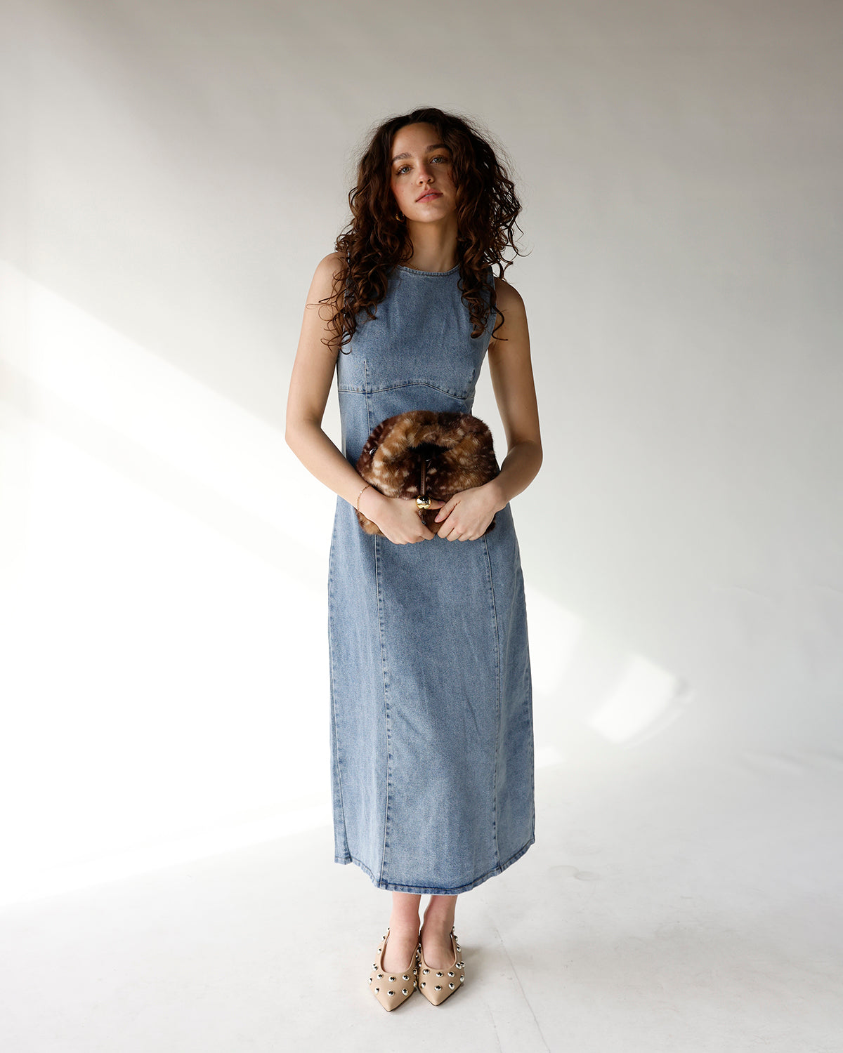 BLUEBIRD DENIM MIDI DRESS