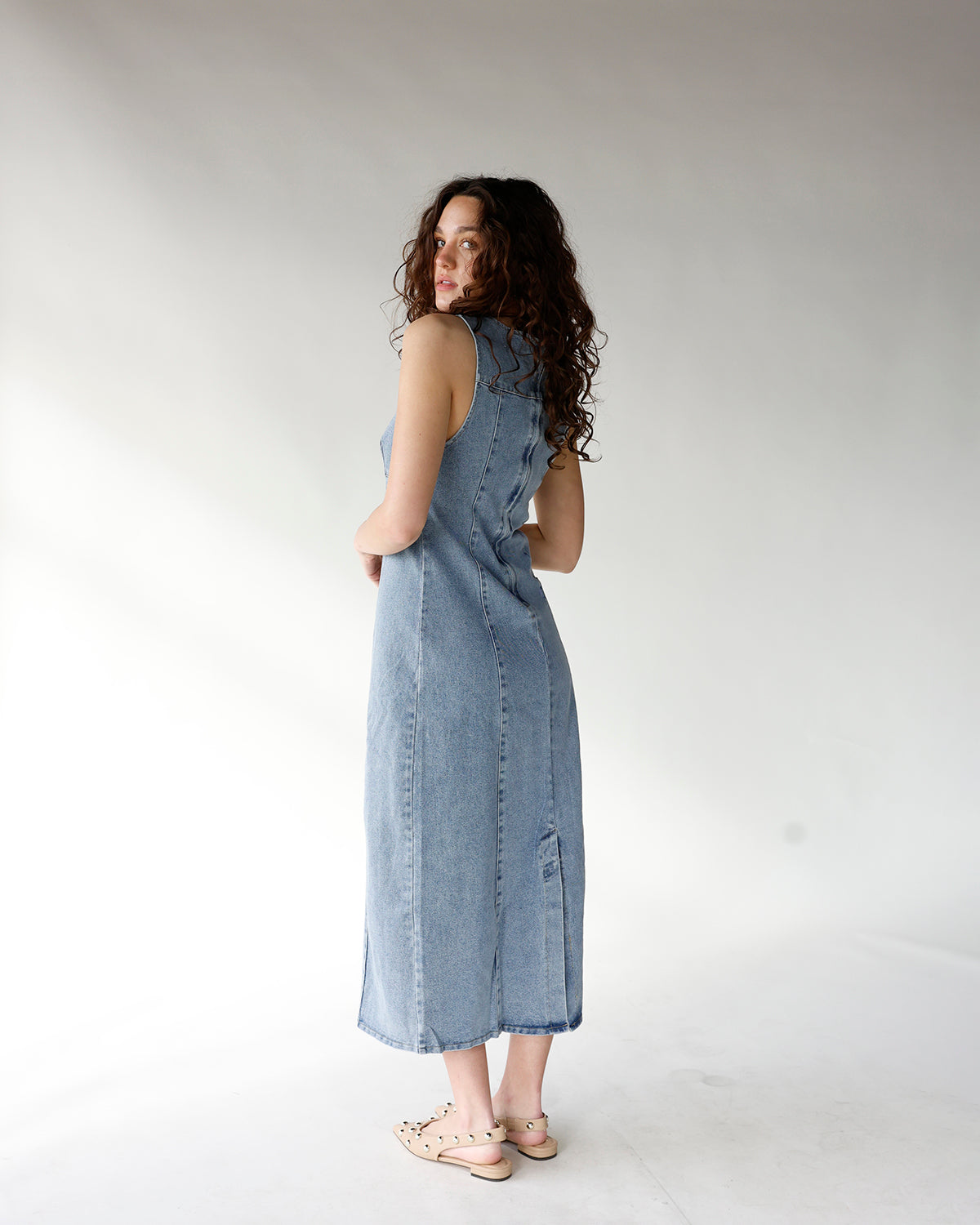 BLUEBIRD DENIM MIDI DRESS