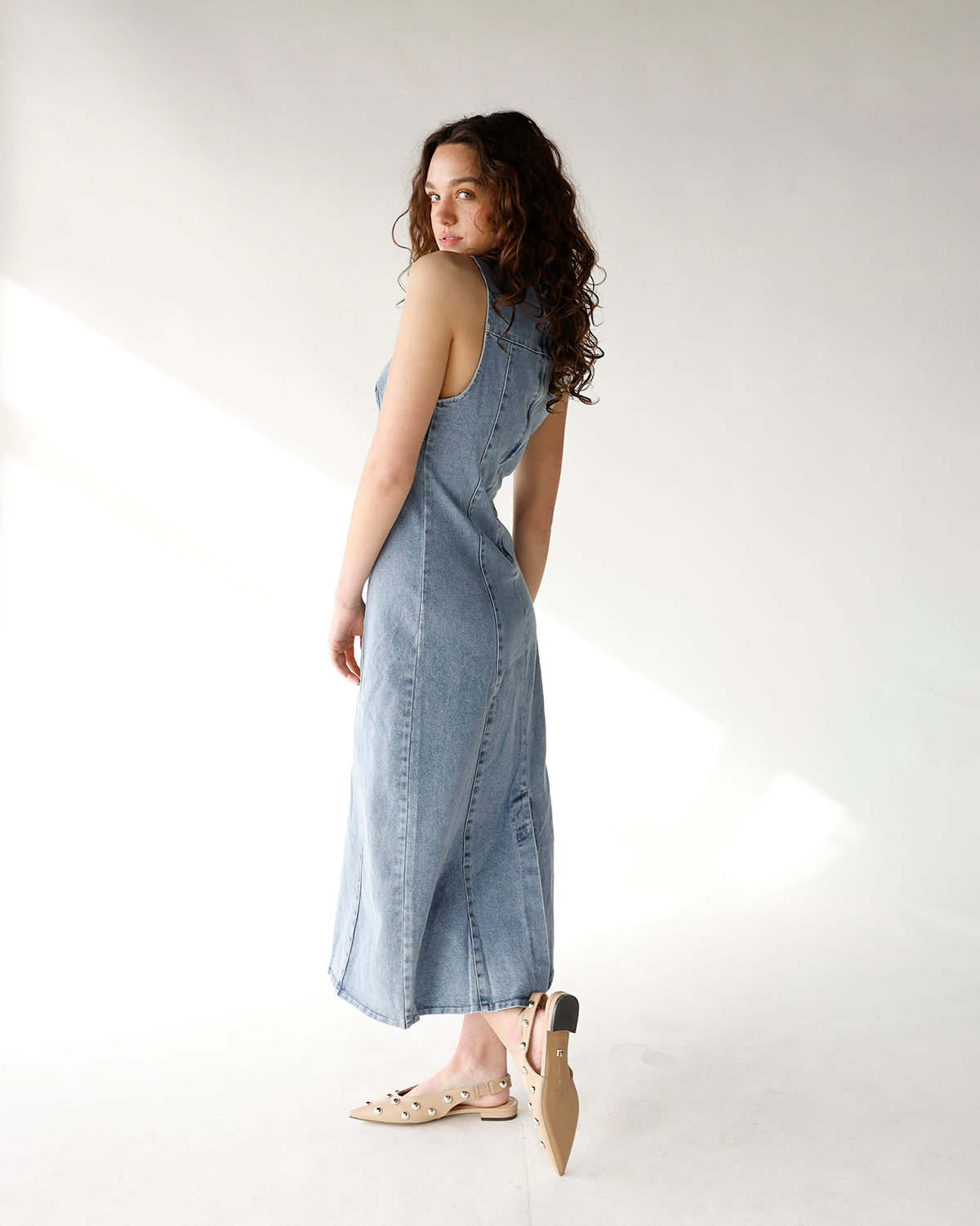 BLUEBIRD DENIM MIDI DRESS