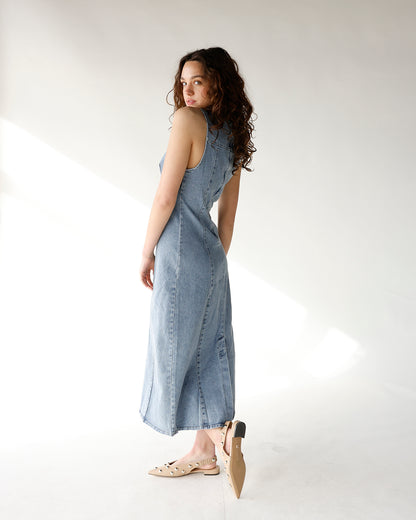BLUEBIRD DENIM MIDI DRESS