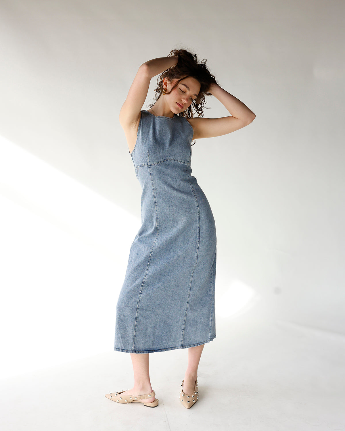 BLUEBIRD DENIM MIDI DRESS