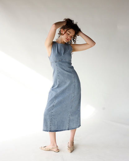 BLUEBIRD DENIM MIDI DRESS
