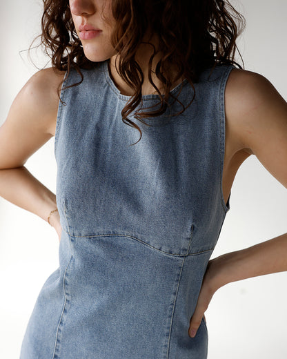 BLUEBIRD DENIM MIDI DRESS