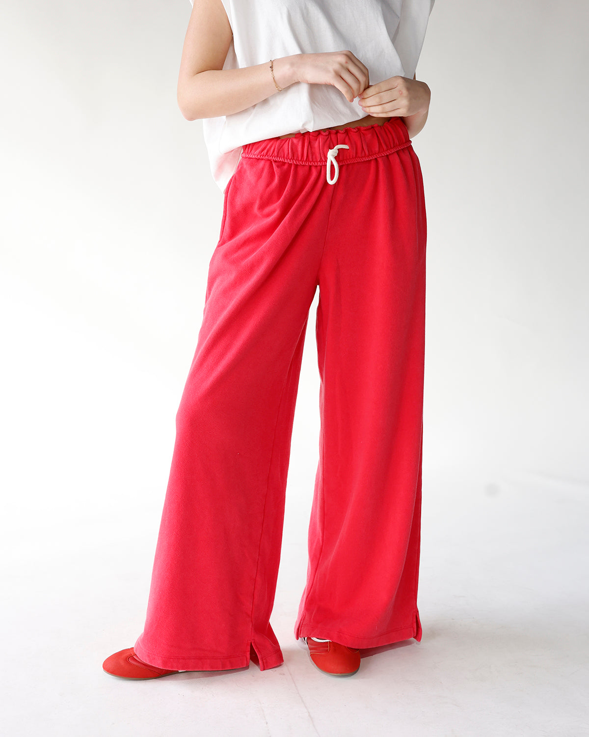 SCARLETT FOLD-OVER WAIST WIDE LEG SWEATPANTS