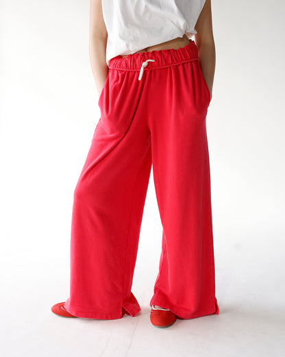 SCARLETT FOLD-OVER WAIST WIDE LEG SWEATPANTS