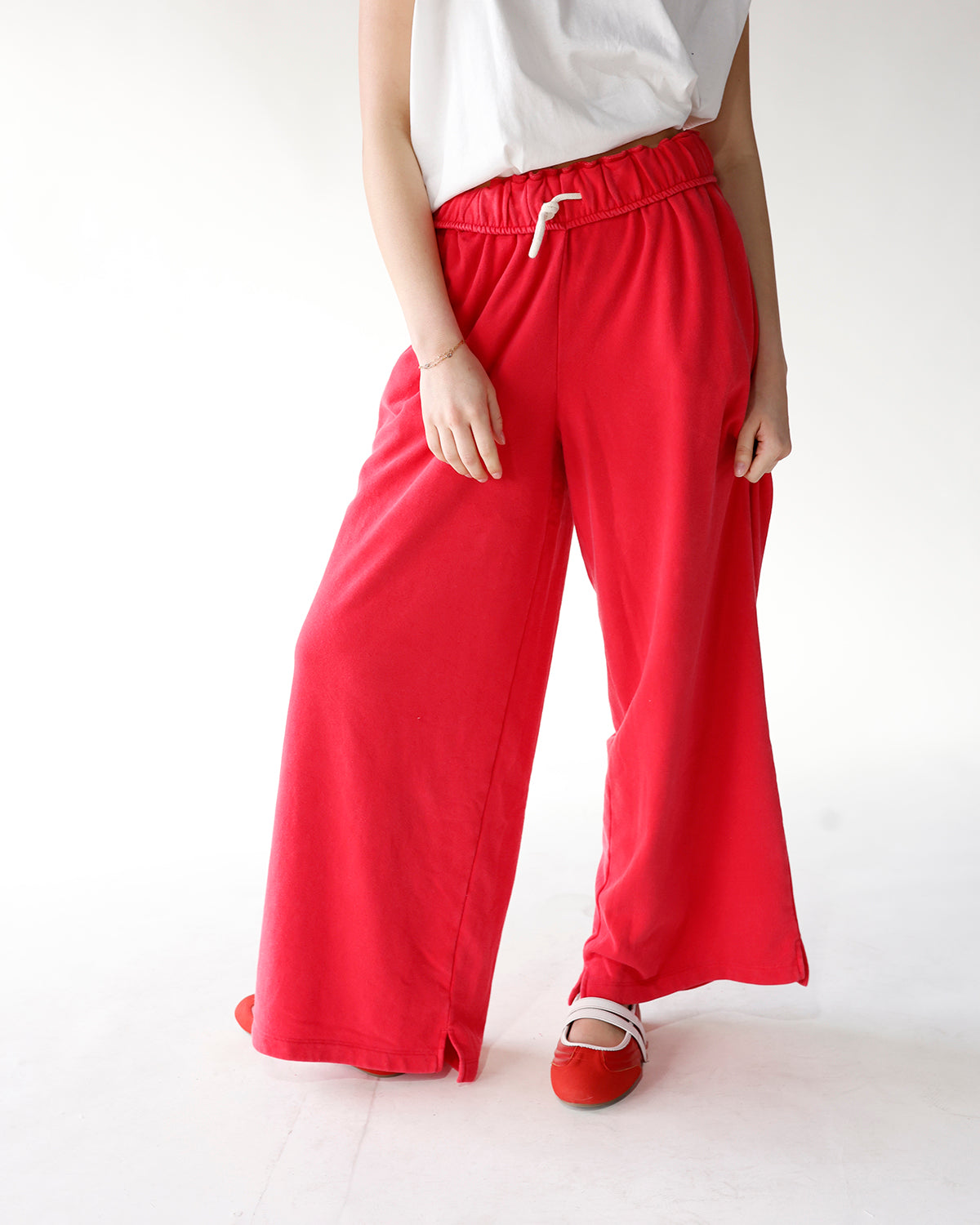 SCARLETT FOLD-OVER WAIST WIDE LEG SWEATPANTS