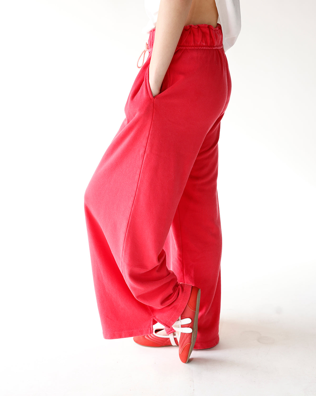 SCARLETT FOLD-OVER WAIST WIDE LEG SWEATPANTS
