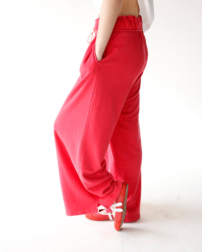 SCARLETT FOLD-OVER WAIST WIDE LEG SWEATPANTS