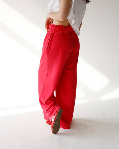 SCARLETT FOLD-OVER WAIST WIDE LEG SWEATPANTS