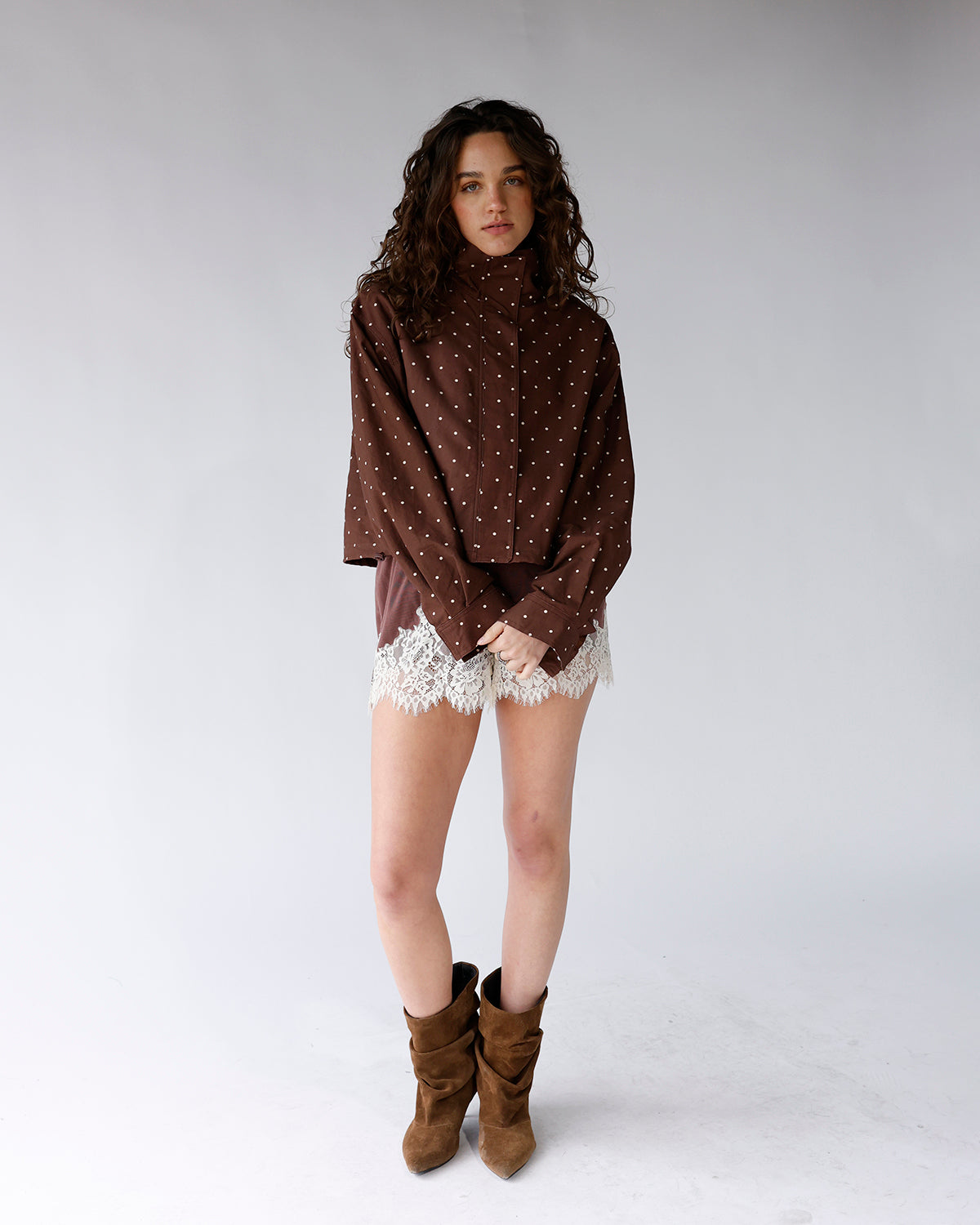 BROWN SUGAR POLKA DOT JACKET