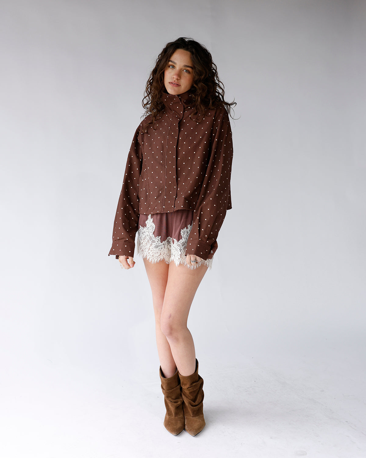 BROWN SUGAR POLKA DOT JACKET