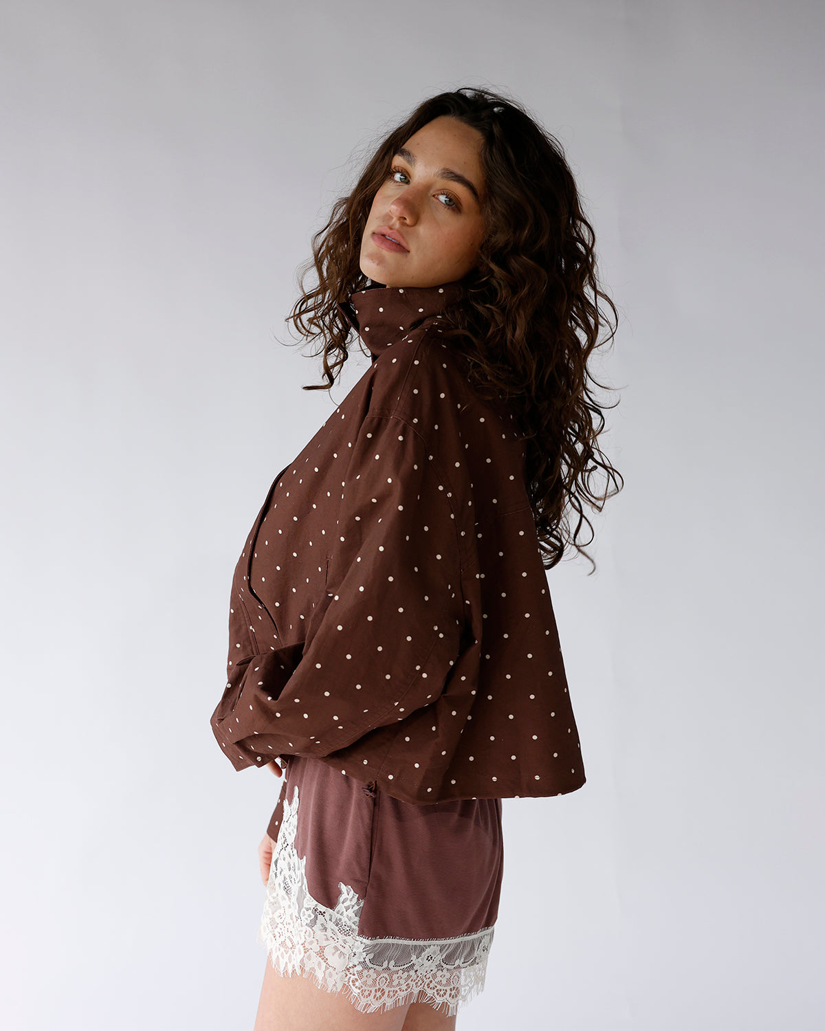 BROWN SUGAR POLKA DOT JACKET